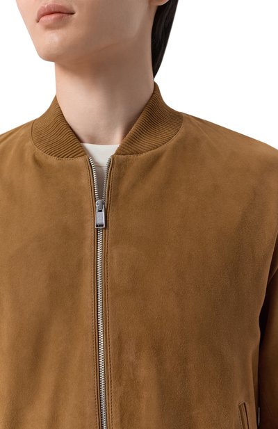 Замшевый бомбер BOSS коричневого цвета по цене 82950 руб., арт. 50543213, фото 5 Замшевый бомбер BOSS, арт. 50543213, фото 5