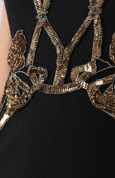 Однотонное платье-макси с декоративной отделкой ALEXANDER MCQUEEN, арт. 530901/QLE40, фото 5