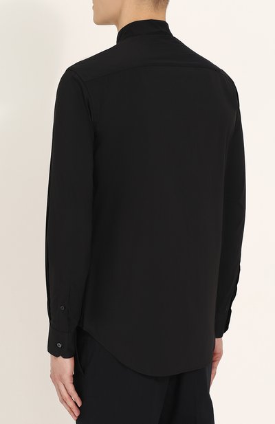 Хлопковая рубашка с воротником-стойкой GIORGIO ARMANI, арт. WSC0YT/WS28C, фото 4