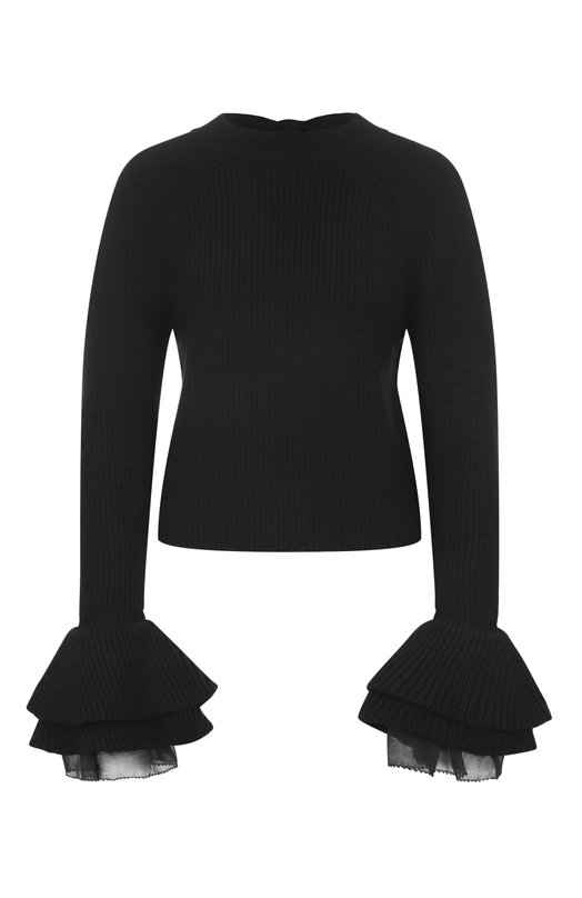 Шерстяной пуловер Nina Ricci 25AMPU012/ML0581 Чёрный 25AMPU012/ML0581