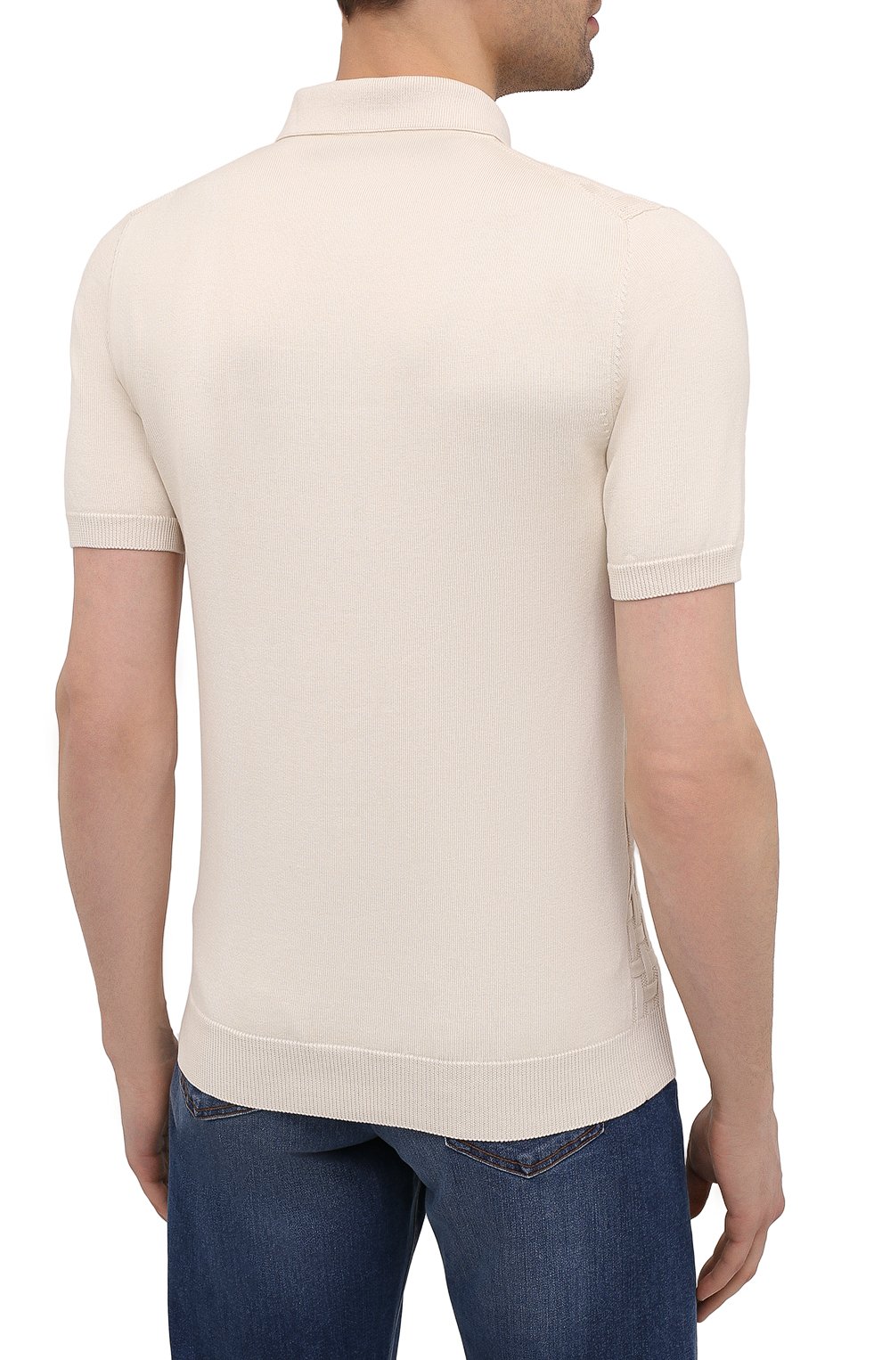 Поло из шелка и хлопка IL BORGO CASHMERE кремового цвета по цене 57350 руб., арт. 56-1991-01G0, фото 4 Поло из шелка и хлопка IL BORGO CASHMERE, арт. 56-1991-01G0, фото 4