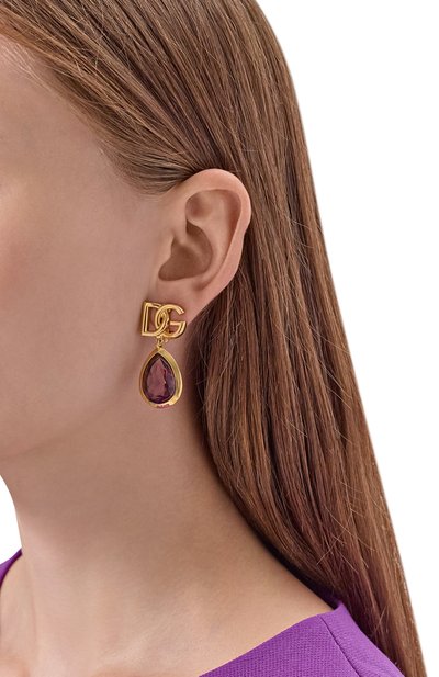 Клипсы DOLCE & GABBANA светло-фиолетового цвета по цене 85250 руб., арт. WER6M4/W1111, фото 2 Клипсы DOLCE & GABBANA, арт. WER6M4/W1111, фото 2
