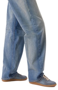 Женские кожаные кеды replica MAISON MARGIELA голубого цвета, арт. S58WS0109/P1895 | Фото 3 (Материал внешний: Натуральная кожа; Материал сплава: Проставлено; Подошва: Платформа; Драгоценные камни: Проставлено; Материал внутренний: Текстиль; Кросс-КТ: Низкие; Стили: Классический)