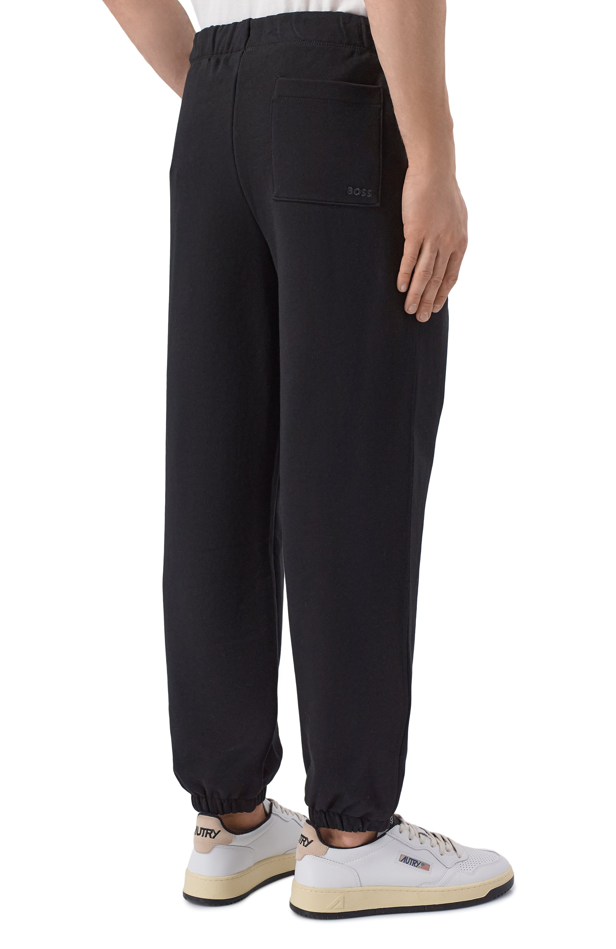 Хлопковые джоггеры BOSS черного цвета по цене 20950 руб., арт. 50546388, фото 4 Хлопковые джоггеры BOSS, арт. 50546388, фото 4