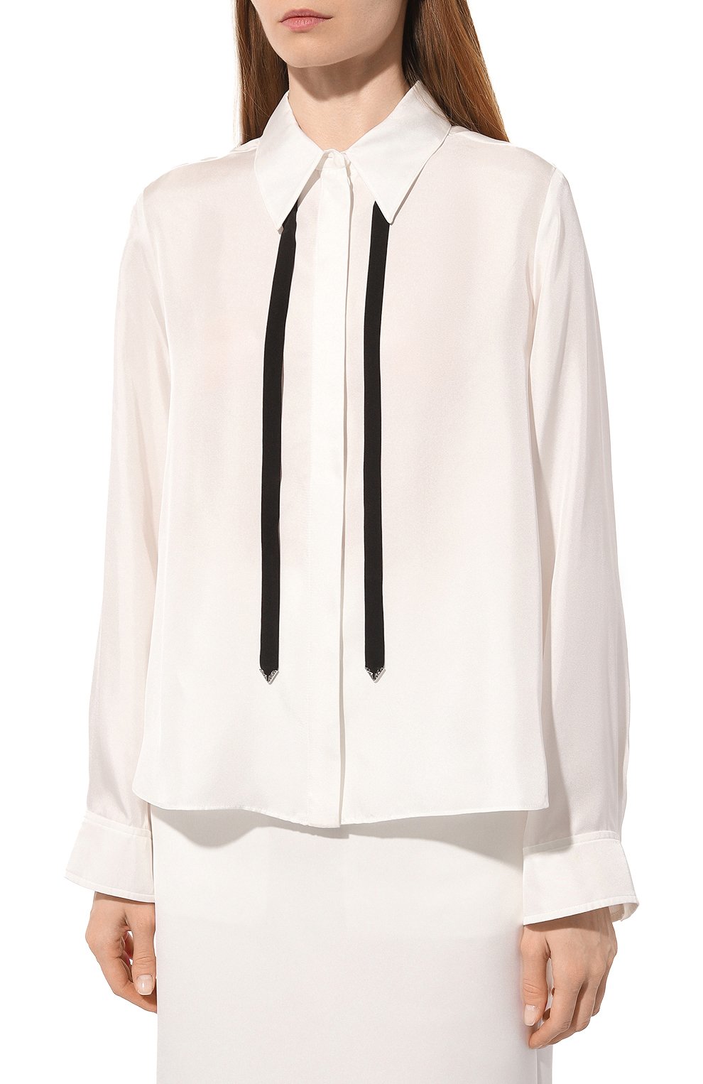 Шелковая рубашка DOROTHEE SCHUMACHER белого цвета по цене 59050 руб., арт. 647106, фото 3 Шелковая рубашка DOROTHEE SCHUMACHER, арт. 647106, фото 3