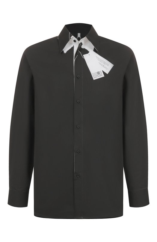 Хлопковая рубашка MM6 SH2DT0028/M35256 Чёрно-белый SH2DT0028/M35256