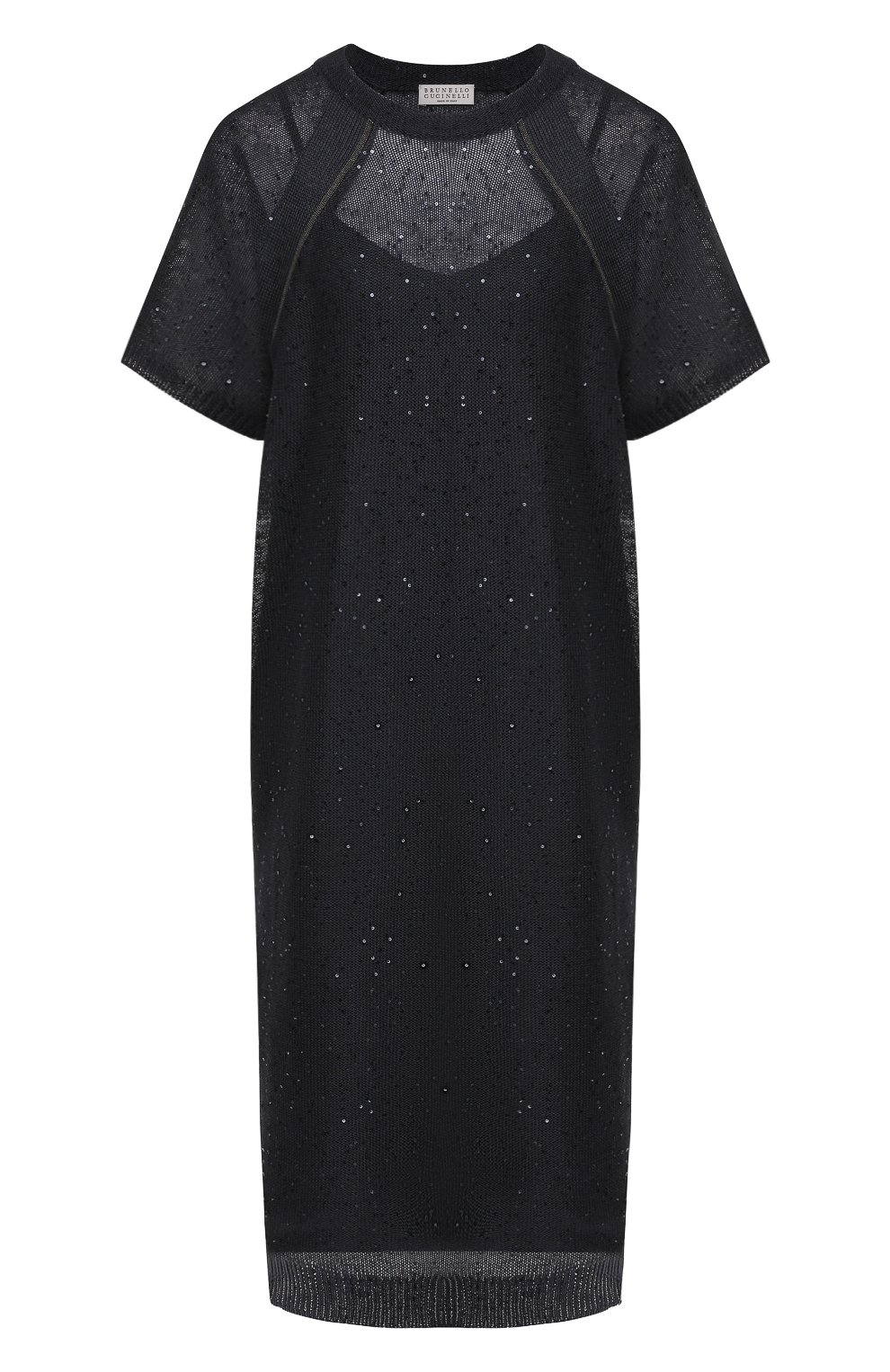 Платье с пайетками BRUNELLO CUCINELLI синего цвета по цене 242500 руб., арт. M10572A90, фото 1 Платье с пайетками BRUNELLO CUCINELLI, арт. M10572A90, фото 1
