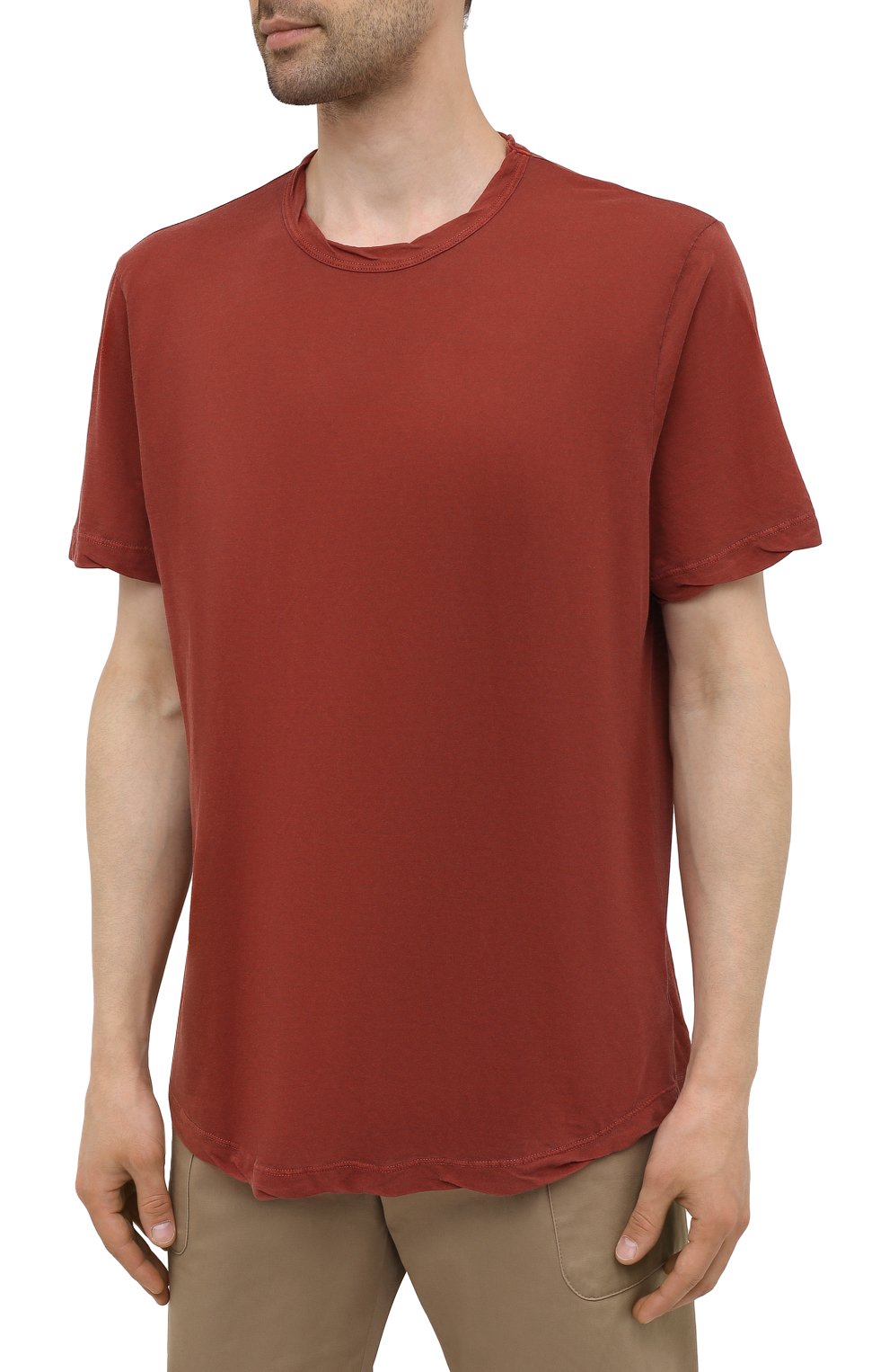 Хлопковая футболка JAMES PERSE красного цвета по цене 22400 руб., арт. MKJ3360, фото 3 Хлопковая футболка JAMES PERSE, арт. MKJ3360, фото 3