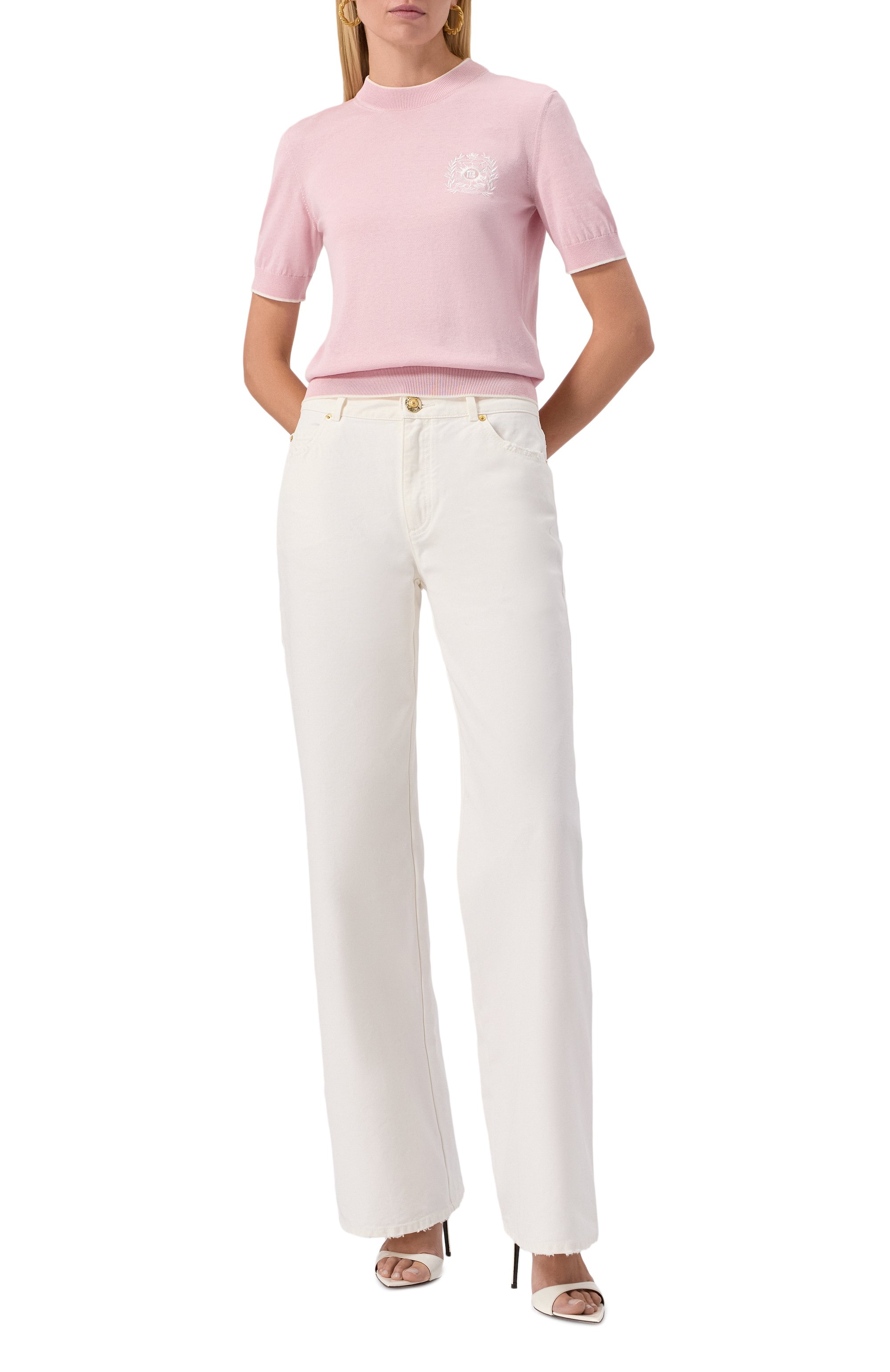 Пуловер из шелка и хлопка BALMAIN, арт. FF1KA115/KI86, фото 2