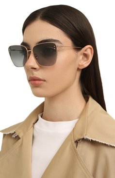 Женские солнцезащитные очки DIOR EYEWEAR голубого цвета, арт. MISSDI0R B2U E0B2 | Фото 2 (Региональные ограничения белый список (Axapta Mercury): Не проставлено; Нос: Не проставлено; Тип очков: С/з; Материал: Металл; Очки форма: Квадратные, Бабочка; Оптика Гендер: оптика-женское)