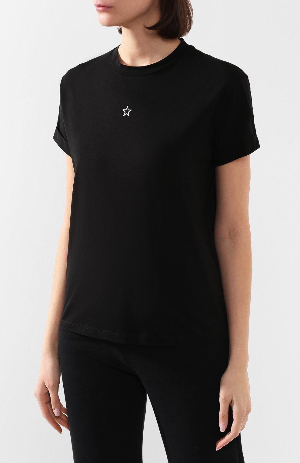 Хлопковая футболка STELLA MCCARTNEY черного цвета по цене 33150 руб., арт. 457142/SIW20, фото 3 Хлопковая футболка STELLA MCCARTNEY, арт. 457142/SIW20, фото 3