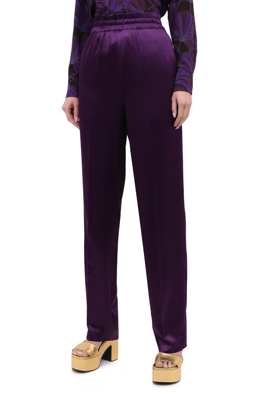 Брюки из вискозы DRIES VAN NOTEN фиолетового цвета по цене 47800 руб., арт. 202-10902-1042, фото 3 Брюки из вискозы DRIES VAN NOTEN, арт. 202-10902-1042, фото 3