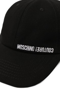 Мужская хлопковая бейсболка MOSCHINO черного цвета, арт. A9223/8266 | Фото 4 (Материал: Хлопок, Текстиль; Нос: Не проставлено; Материал сплава: Проставлено)