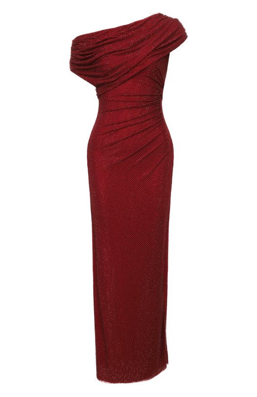 Платье с отделкой стразами self-portrait RS26002MBU Бордовый RS26002MBU