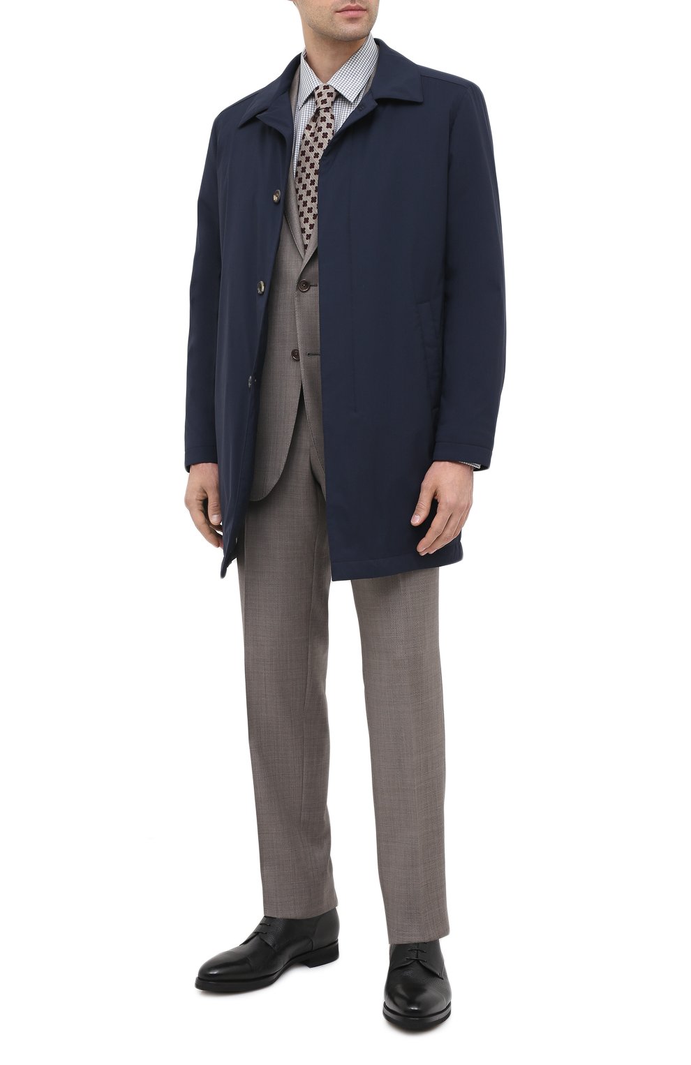 Сорочка из хлопка и кашемира CANALI серого цвета по цене 53200 руб., арт. XX14/GX01931, фото 2 Сорочка из хлопка и кашемира CANALI, арт. XX14/GX01931, фото 2