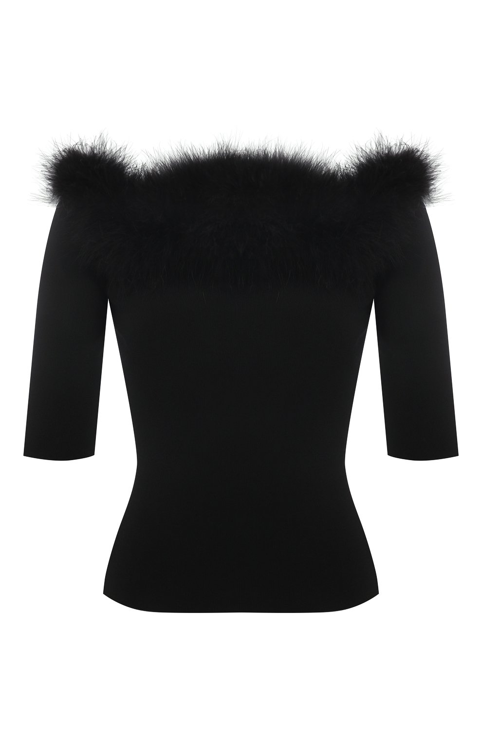 Топ из вискозы с отделкой перьями SAINT LAURENT, арт. 657252/Y75BB, фото 1