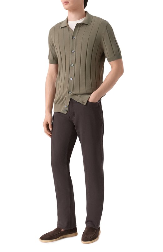 Хлопковая рубашка Gran Sasso 57143/20634 Хаки  57143/20634 Фото 2