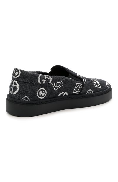 Текстильные слипоны GIORGIO ARMANI синего цвета по цене 59950 руб., арт. X2X138/XD226, фото 4 Текстильные слипоны GIORGIO ARMANI, арт. X2X138/XD226, фото 4