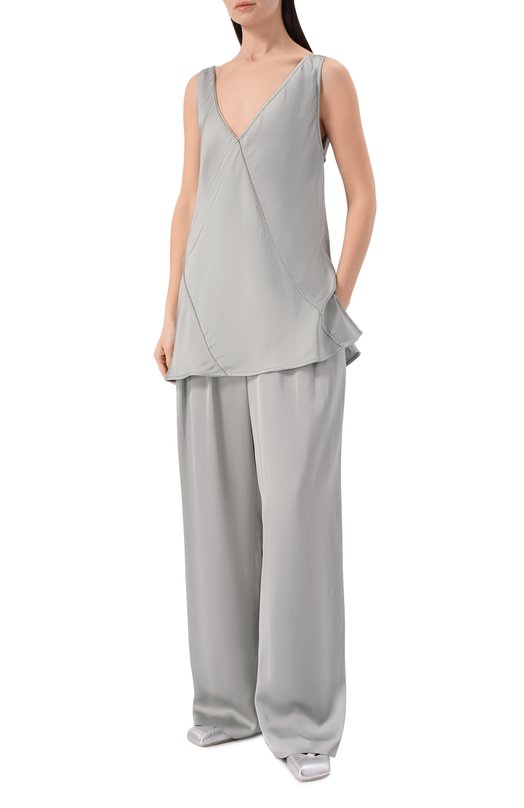 Атласные брюки Jil Sander J02KA0383/J65022 Серый  J02KA0383/J65022 Фото 2