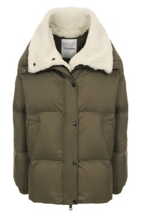 Пуховик с отделкой из овчины Yves Salomon