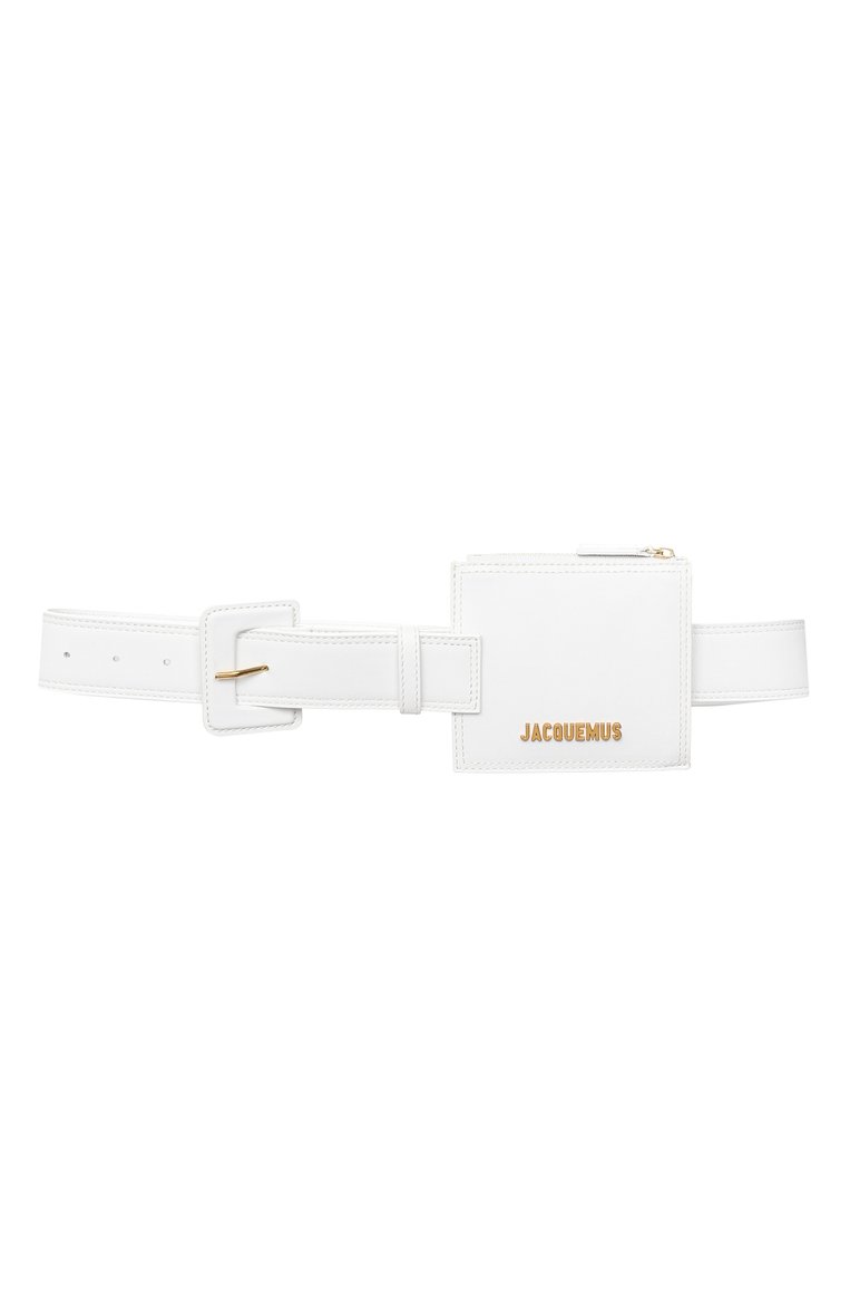 Женский кожаный ремень JACQUEMUS белого цвета, арт. 203AC28/300100 | Фото 1 (Материал: Натуральная кожа; Нос: Не проставлено)