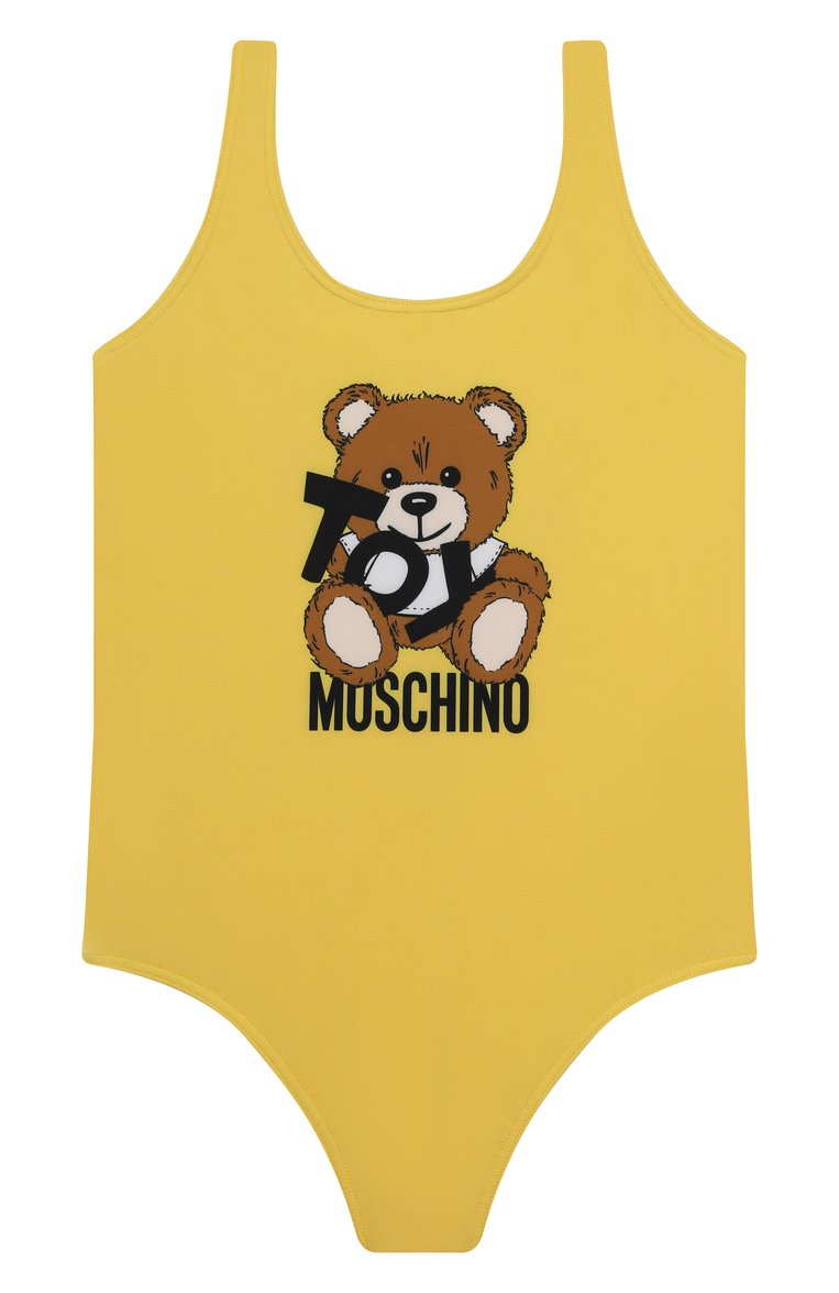 Детского слитный купальник MOSCHINO желтого цвета, арт. HJL00B/LKA00/10-14 | Фото 1 (Нос: Не проставлено; Материал внешний: Синтетический материал; Принт: С принтом; Тематический товар: Teddy Bear; Автоматизация состава: Проставлено; Ростовка одежда: 10 - 11 лет | 140 - 146см, 12 лет | 152 см)