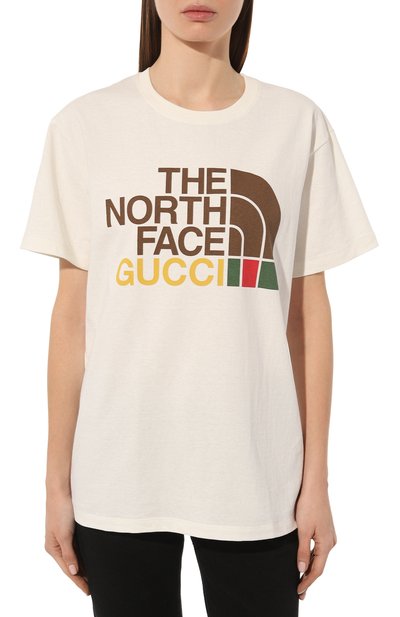 Хлопковая футболка the north face x gucci GUCCI, арт. 615044 XJDBZ, фото 3