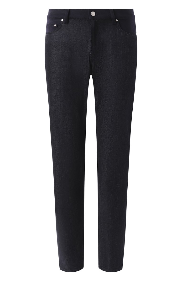 Мужские джинсы regular fit ZILLI т�емно-синего цвета, арт. JPJB11M012950009B | Фото 1 (Материал внешний: Шерсть, Деним, Хлопок; Длина (брюки, джинсы): Стандартные; Силуэт М (брюки): Прямые; Кросс-КТ: Деним; Стили: Повседневный; Автоматизация состава: Проставлено; Автоматизация ТО: Проставлено; Детали: Без декора)