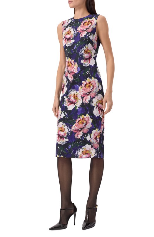 Платье из вискозы Dolce & Gabbana F6EAKT/FSIBD Фиолетовый  F6EAKT/FSIBD Фото 3