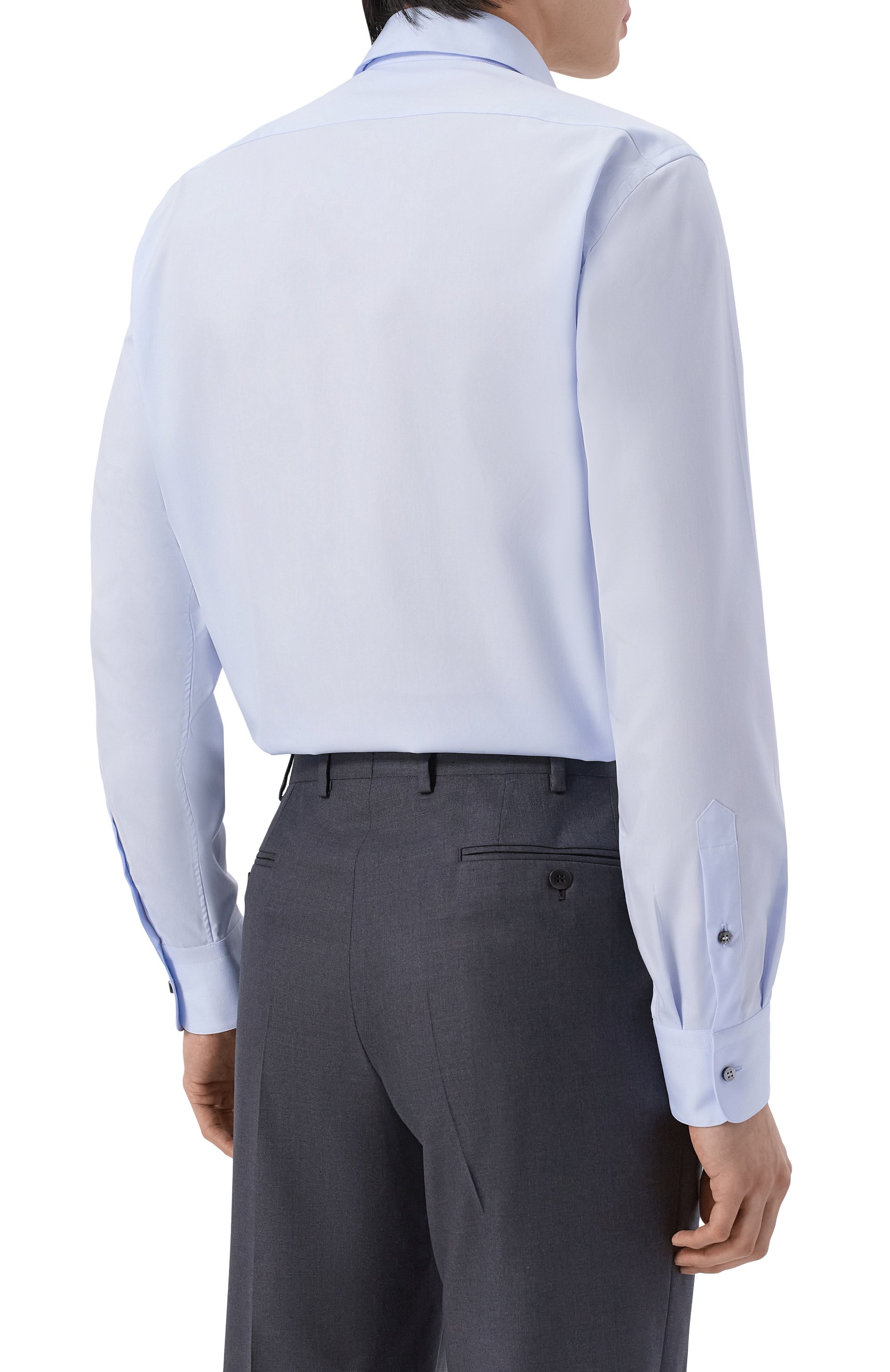 Хлопковая сорочка ZILLI голубого цвета по цене 99500 руб., арт. F0RF01M010059655U, фото 4 Хлопковая сорочка ZILLI, арт. F0RF01M010059655U, фото 4