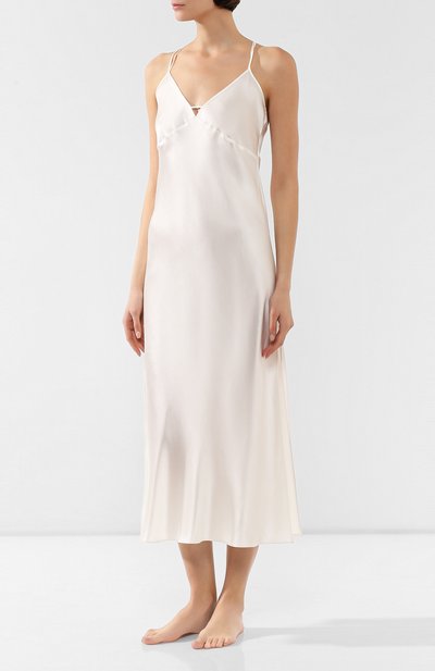 Шелковая сорочка LUNA DI SETA кремового цвета по цене 25820 руб., арт. VLST60540_0004, фото 3 Шелковая сорочка LUNA DI SETA, арт. VLST60540_0004, фото 3