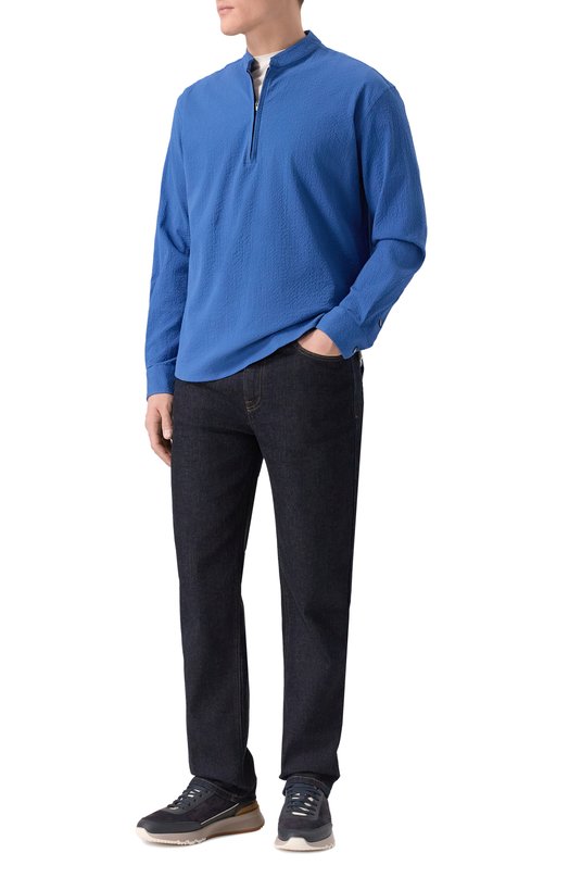 Хлопковая рубашка MVST M26.2PM.B020/F133 SEERSUCKER Синий  M26.2PM.B020/F133 SEERSUCKER Фото 2