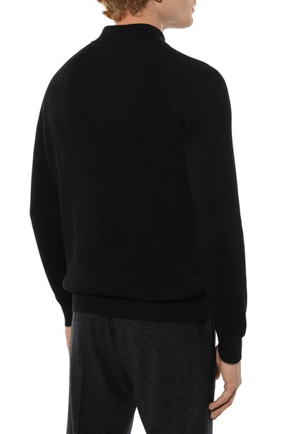 Хлопковое поло BRUNELLO CUCINELLI черного цвета по цене 138000 руб., арт. M2940B2189, фото 4 Хлопковое поло BRUNELLO CUCINELLI, арт. M2940B2189, фото 4