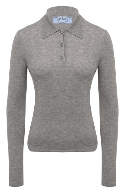 Женский поло из кашемира и шелка PRADA, арт. P24N1H-10G4-F0031-221