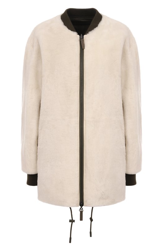 Двусторонний бомбер из овчины Yves Salomon M04080/M05X Хаки M04080/M05X