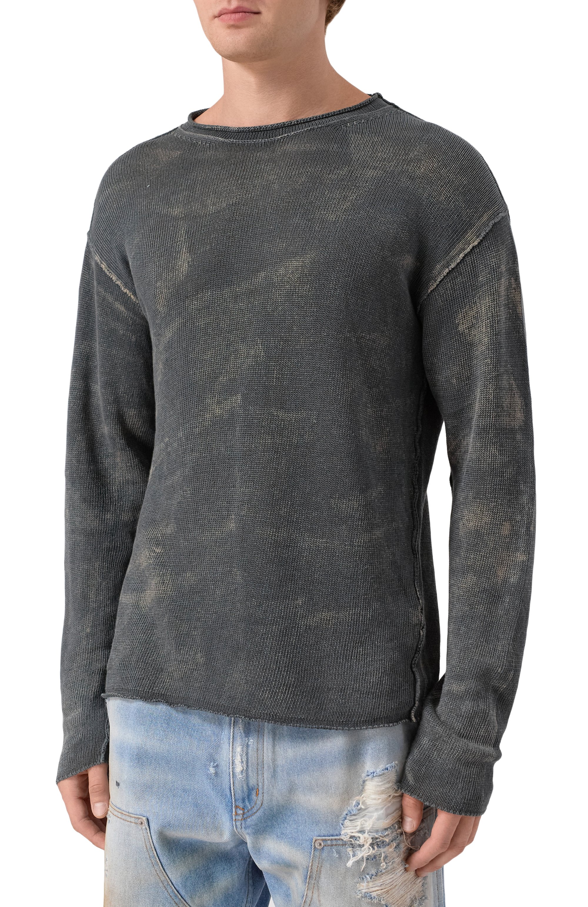 Джемпер из хлопка и льна TRANSIT темно-серого цвета по цене 43950 руб., арт. CFUTRW12470R, фото 3 Джемпер из хлопка и льна TRANSIT, арт. CFUTRW12470R, фото 3