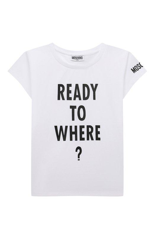 

Хлопковая футболка Moschino, Белый