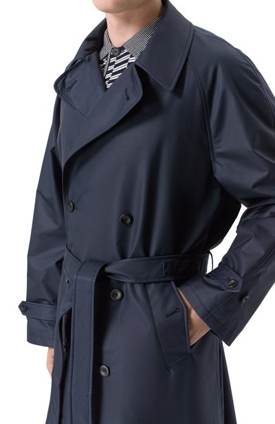 Шелковый плащ GIORGIO ARMANI темно-синего цвета по цене 686500 руб., арт. GM003081/TE20104, фото 5 Шелковый плащ GIORGIO ARMANI, арт. GM003081/TE20104, фото 5