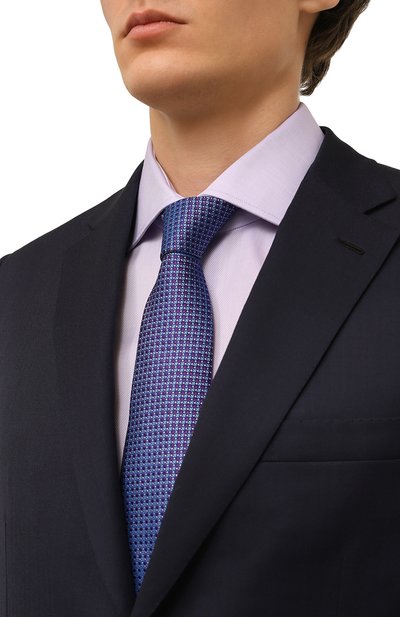 Шелковый галстук LANVIN синего цвета по цене 15400 руб., арт. 8078/TIE, фото 2 Шелковый галстук LANVIN, арт. 8078/TIE, фото 2