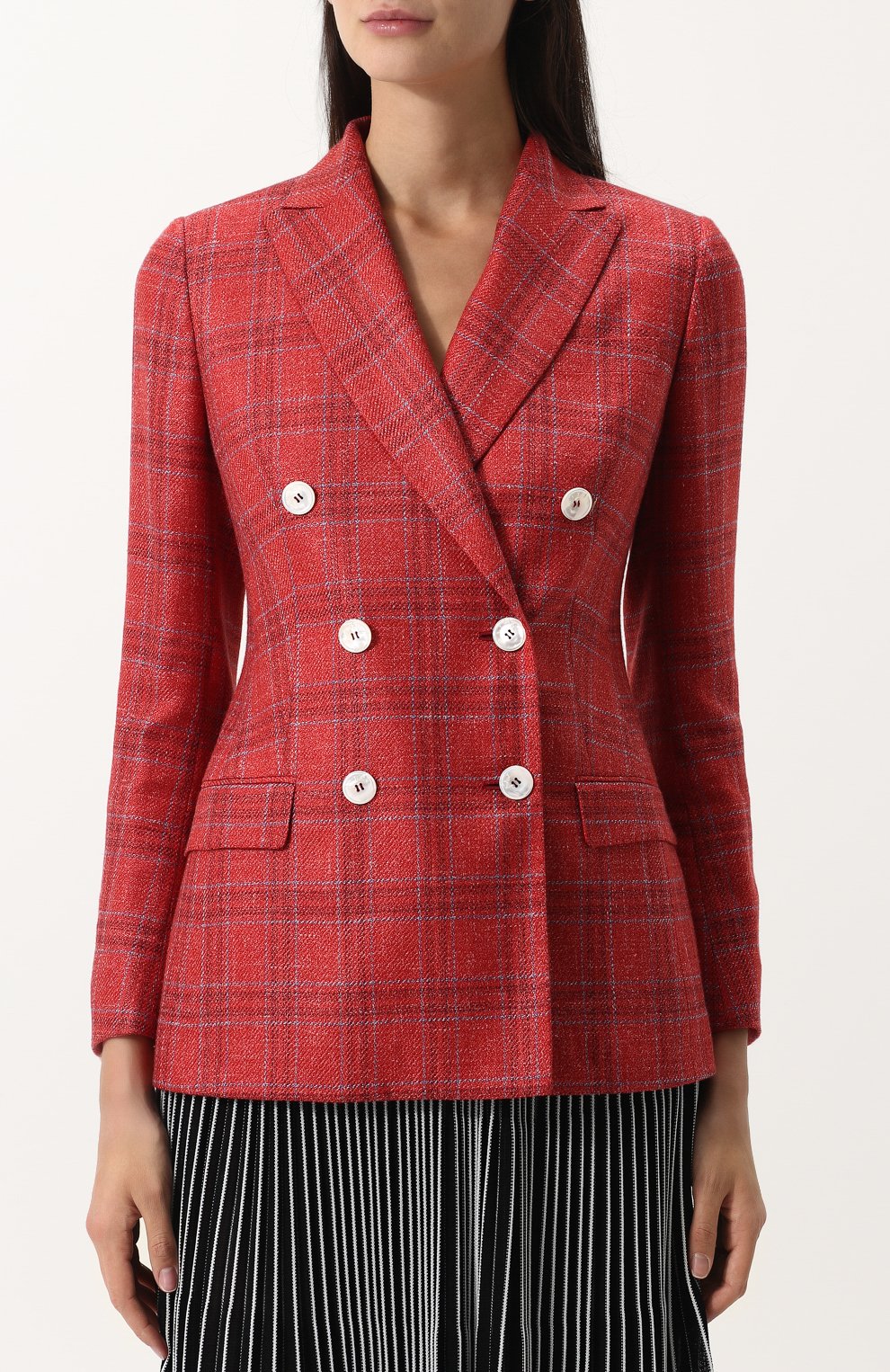 Двубортный жакет в клетку KITON, арт. D36510K06P38, фото 3