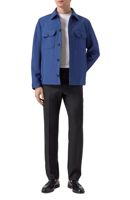 Шерстяная куртка-рубашка Corneliani 25LI22-2518187 Синий  25LI22-2518187 Фото 2