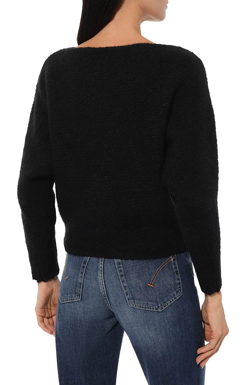 Свитер из кашемира и шелка SASHAVERSE черного цвета по цене 145000 руб., арт. KNTP012/Boucle/31949/W24, фото 4 Свитер из кашемира и шелка SASHAVERSE, арт. KNTP012/Boucle/31949/W24, фото 4