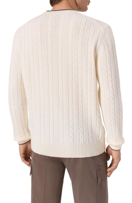 Свитер из шерсти и кашемира Paul&Shark 15311033/3XL Кремовый  15311033/3XL Фото 4