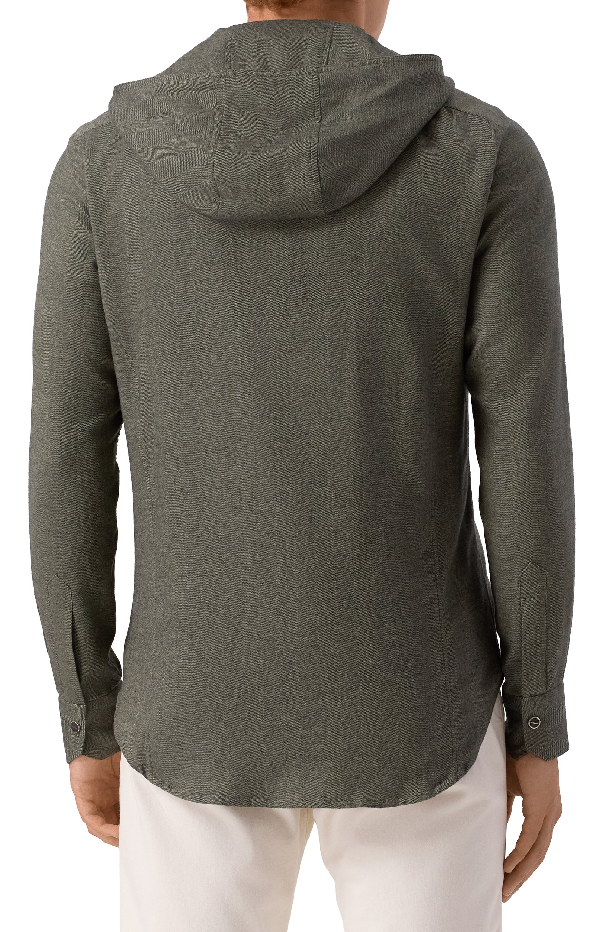 Рубашка из хлопка и лиоцелла KITON хаки цвета по цене 122000 руб., арт. UMCMARH0944007, фото 4 Рубашка из хлопка и лиоцелла KITON, арт. UMCMARH0944007, фото 4