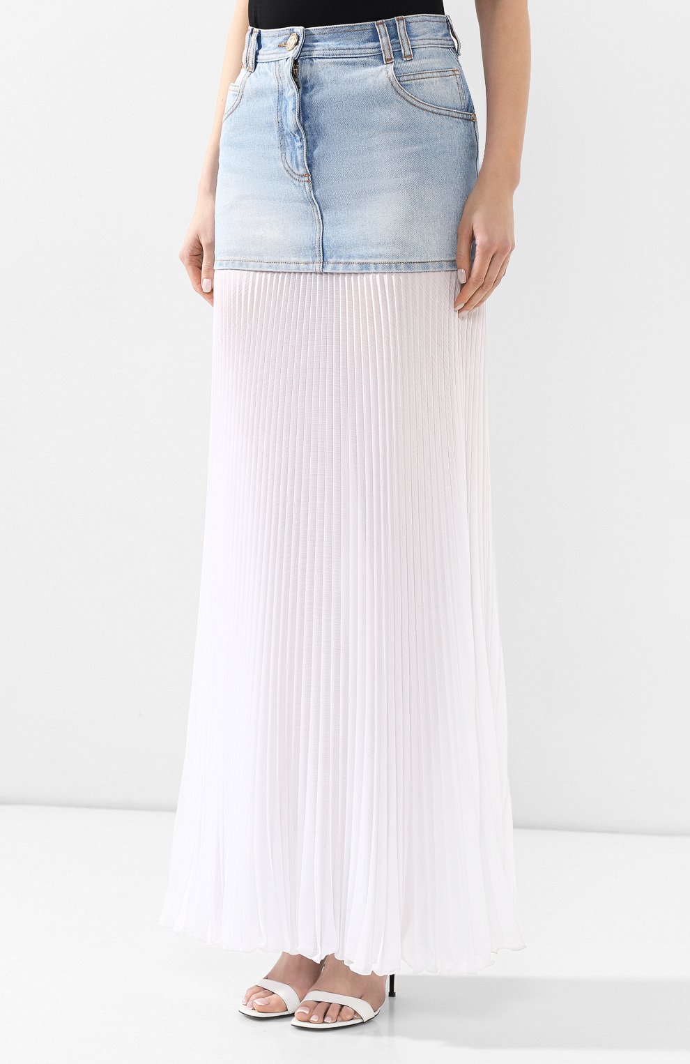 Юбка BALMAIN голубого цвета по цене 154500 руб., арт. TF14708/D021, фото 3 Юбка BALMAIN, арт. TF14708/D021, фото 3