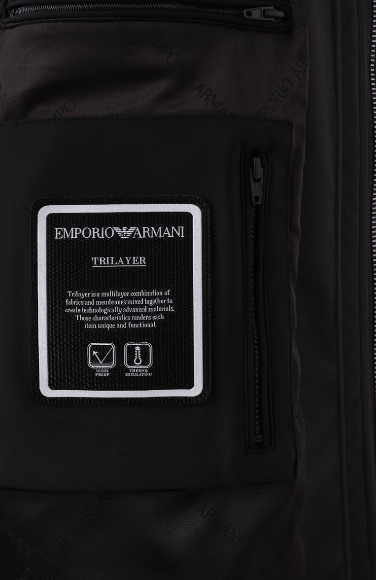 Мужская куртка EMPORIO ARMANI черного цвета, арт. 8N1L81/1NZAZ | Фото 7 (Рукава: Длинные; Длина (верхняя одежда): До середины бедра; Материал подклада: Синтетический материал; Материал внешний: Синтетический материал; Кросс-КТ: Ветровки, Куртка, Легкие; Стили: Кэжуэл)