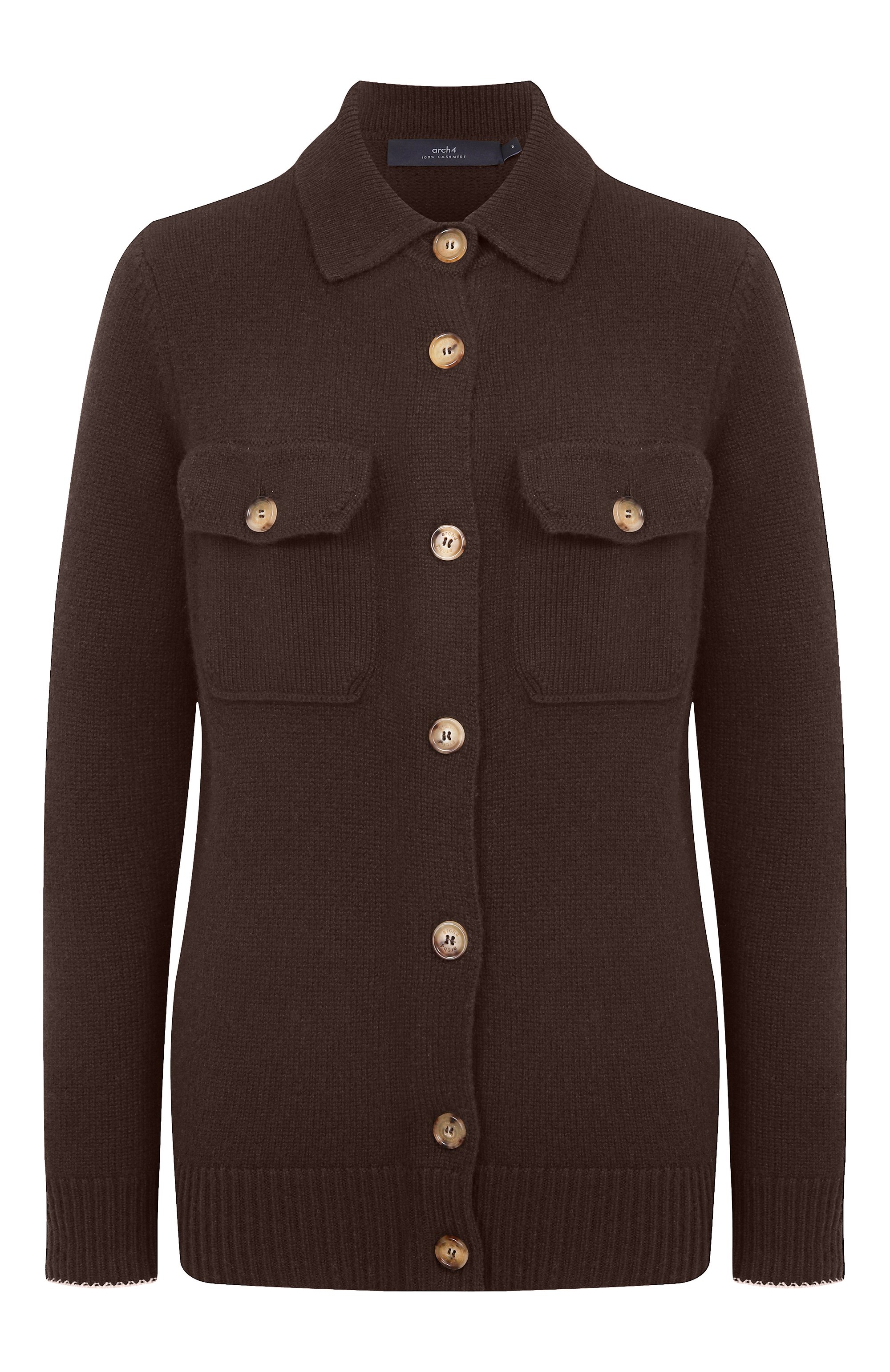Кашемировый кардиган ARCH4 коричневого цвета по цене 82500 руб., арт. KNCD23241B, фото 1 Кашемировый кардиган ARCH4, арт. KNCD23241B, фото 1