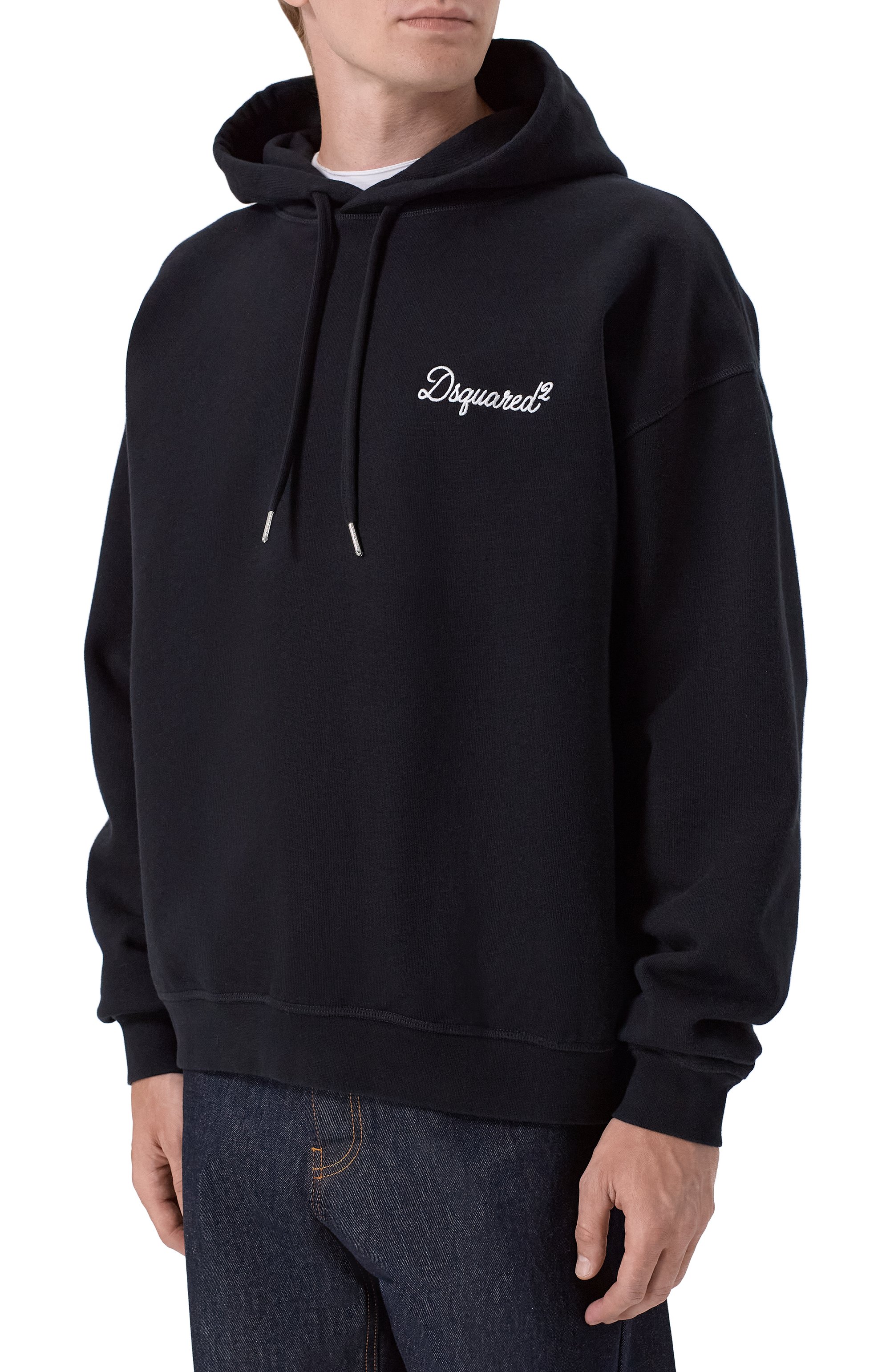 Хлопковое худи DSQUARED2 черного цвета по цене 55750 руб., арт. S74GU0929/D25029, фото 3 Хлопковое худи DSQUARED2, арт. S74GU0929/D25029, фото 3