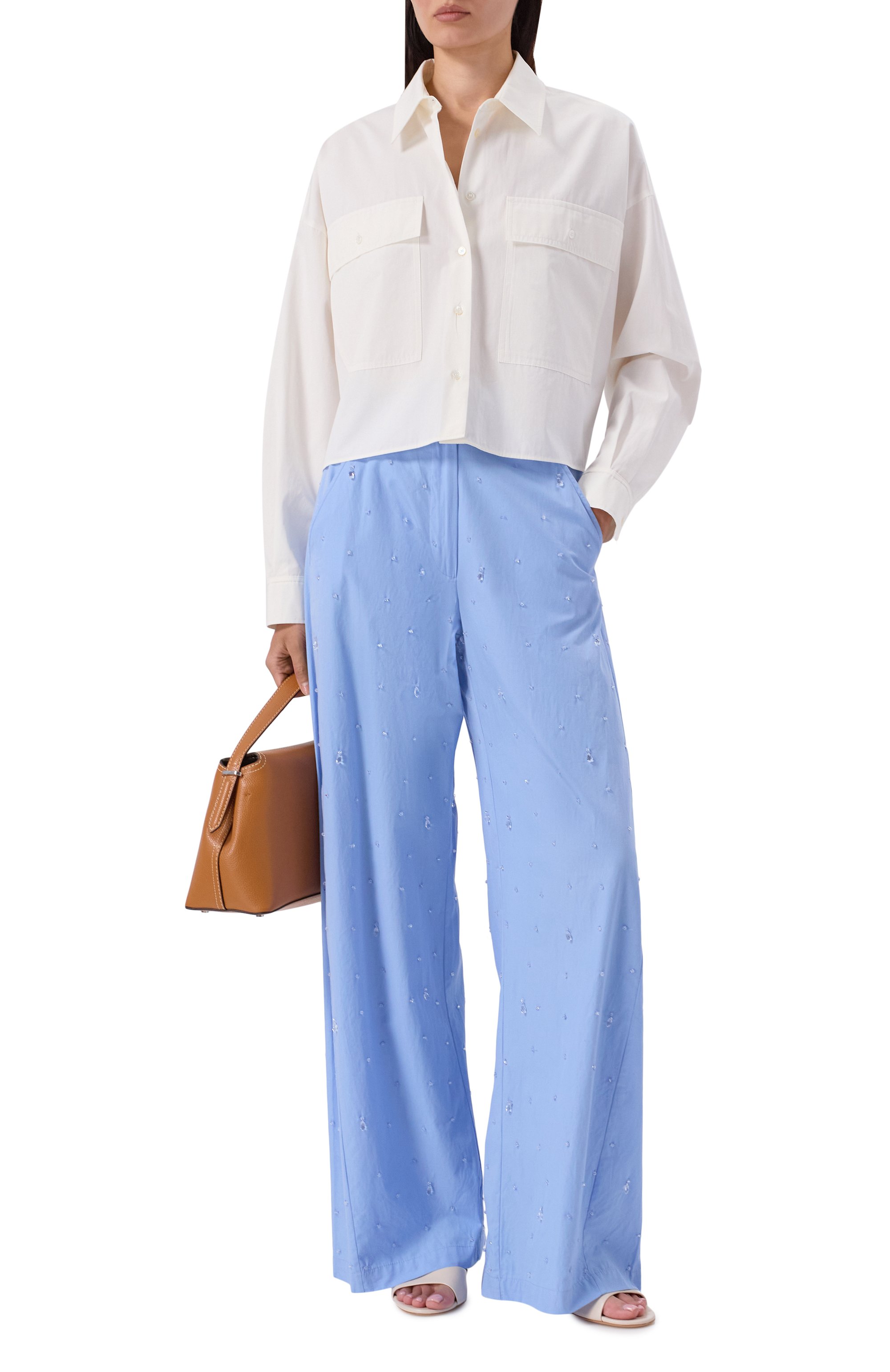 Хлопковые брюки GIUSEPPE DI MORABITO голубого цвета по цене 55950 руб., арт. 06PSPA507R 16406, фото 2 Хлопковые брюки GIUSEPPE DI MORABITO, арт. 06PSPA507R 16406, фото 2