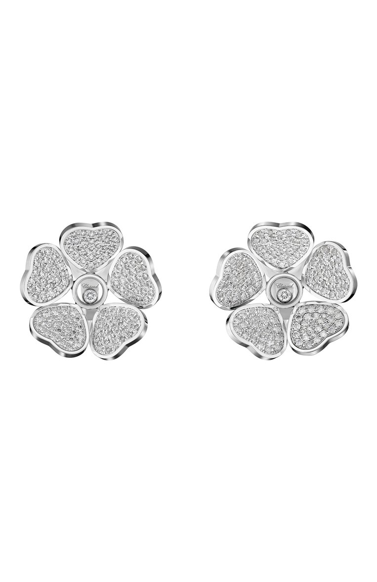 Женские серьги CHOPARD бесцветного цвета, арт. 84A085-1901 | Фото 1 (Материал сплава: Белое золото; Региональные ограничения белый список (Axapta Mercury): Не проставлено; Нос: Не проставлено)